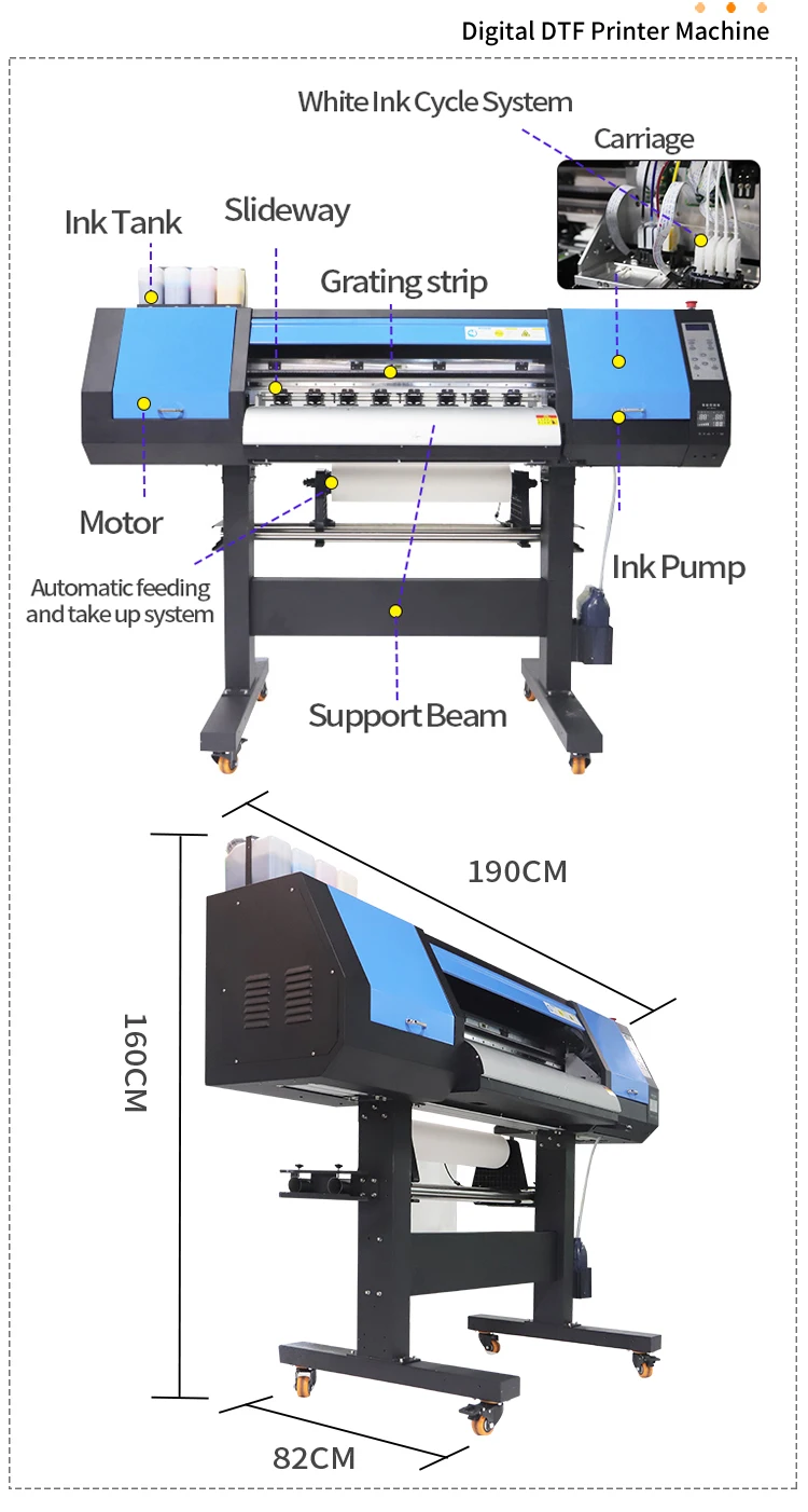 Factory Direct Supply I3200 XP600 4720 DTF Printer 4 Head 24 Inches Xp600 47200 3200 Dual Heads Dtf Printing Machine 60cm