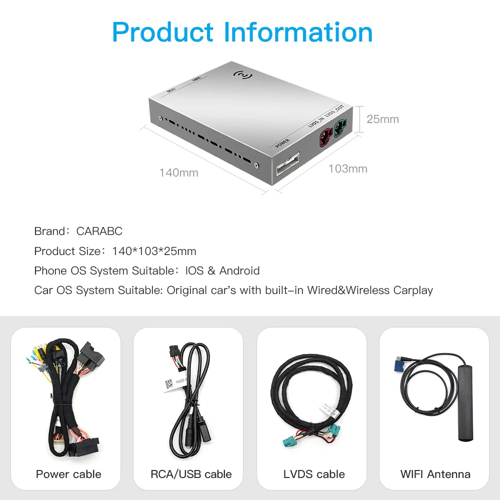 Carabc Wireless Carplay Android Auto For Bmw Nbt/evo/cic/ccc 1 2 3 4 5