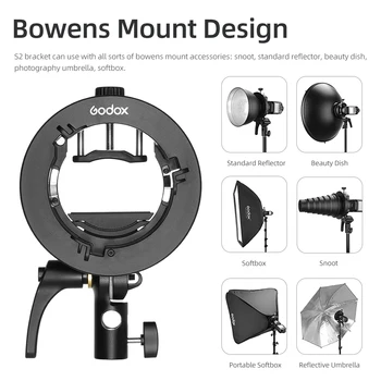 S2 Bowens Mount Flash S-type Speedlite Holder Bracket for Godox V1 V860II AD200 AD400PRO Speedlite Flash Snoot Softbox detail image