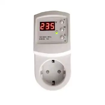 Over Voltage Current Under Voltage Protector Socket AC Adjustable 16A Surge Protector Plug