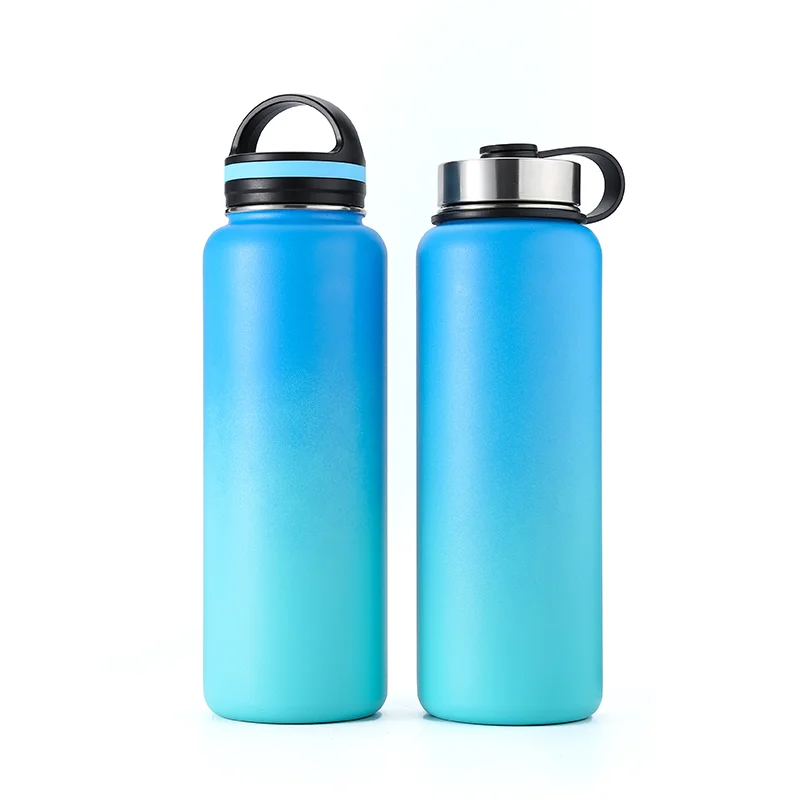 Teal Double-Wall Insulated 32-oz Water Bottle, Wide Mouth with Straw L