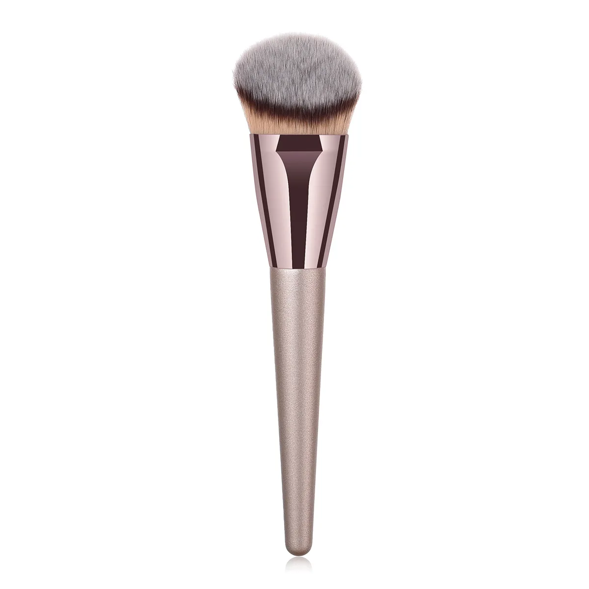 1 Piece Champagne Gold Liquid Foundation Brush Perfect Pro Tapered Buffing Sculpting Angled Makeup B