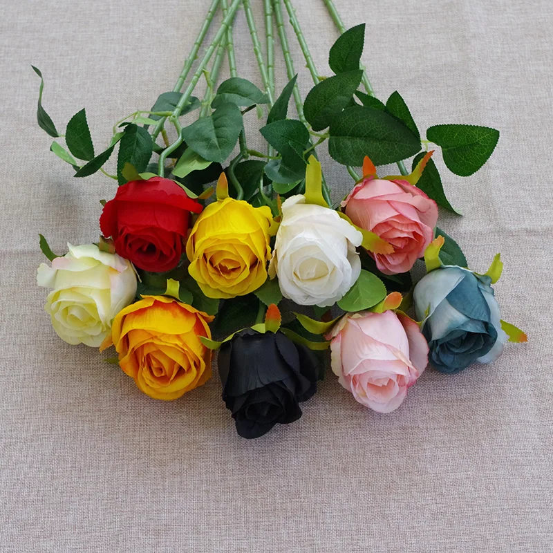 Wholesale Silk Flowers Artificial Long Stem White Roses Silk Christmas