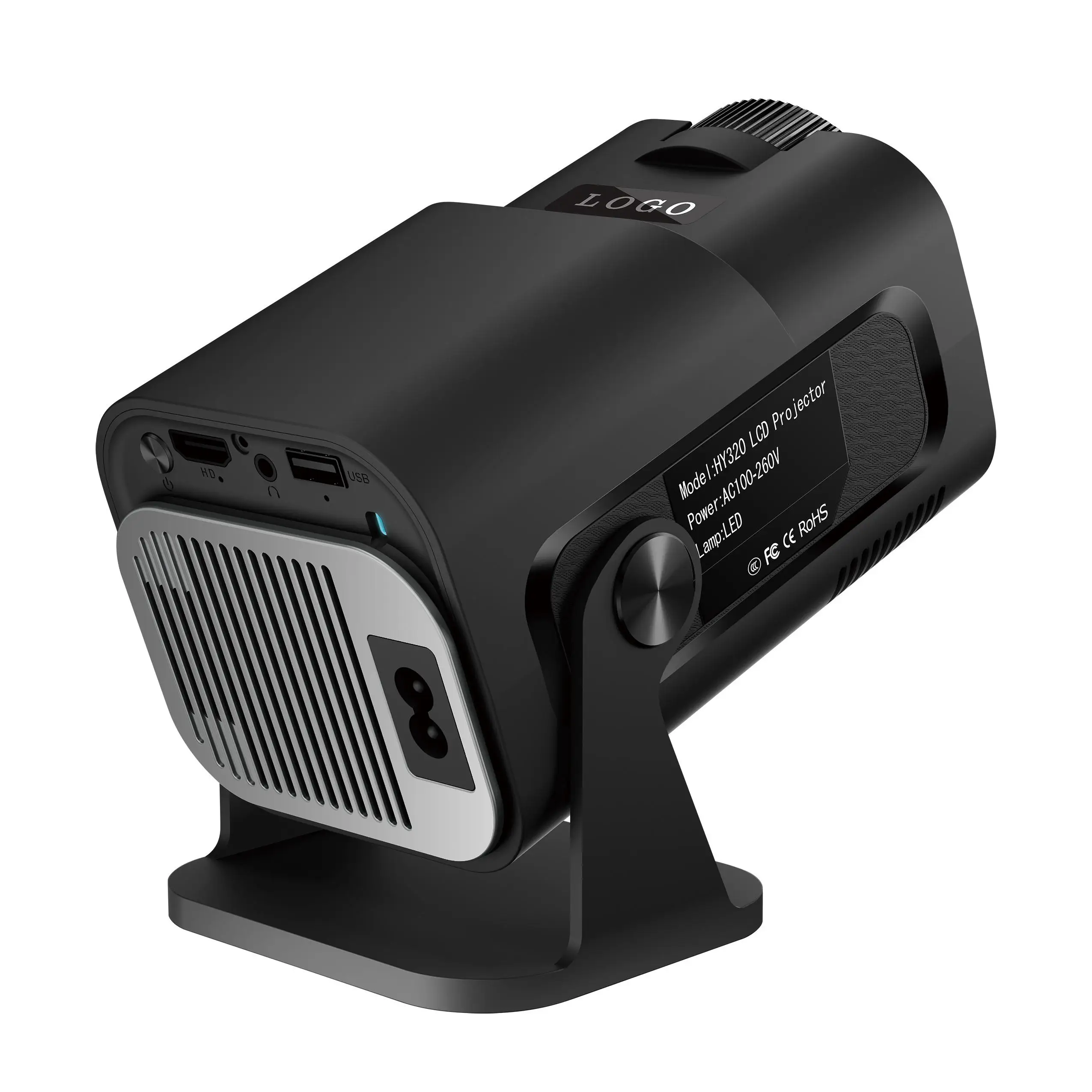 Hy320ミニ短焦点LCDディスプレイプロジェクターAndroid11広告短焦点