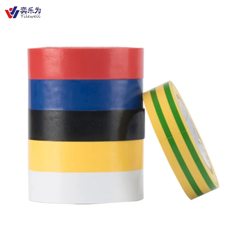 YLW Industrial Black 12mm 20m Single Sided Acrylic Pressure Sensitive Insulating Tape PVC Material Water-Resistant
