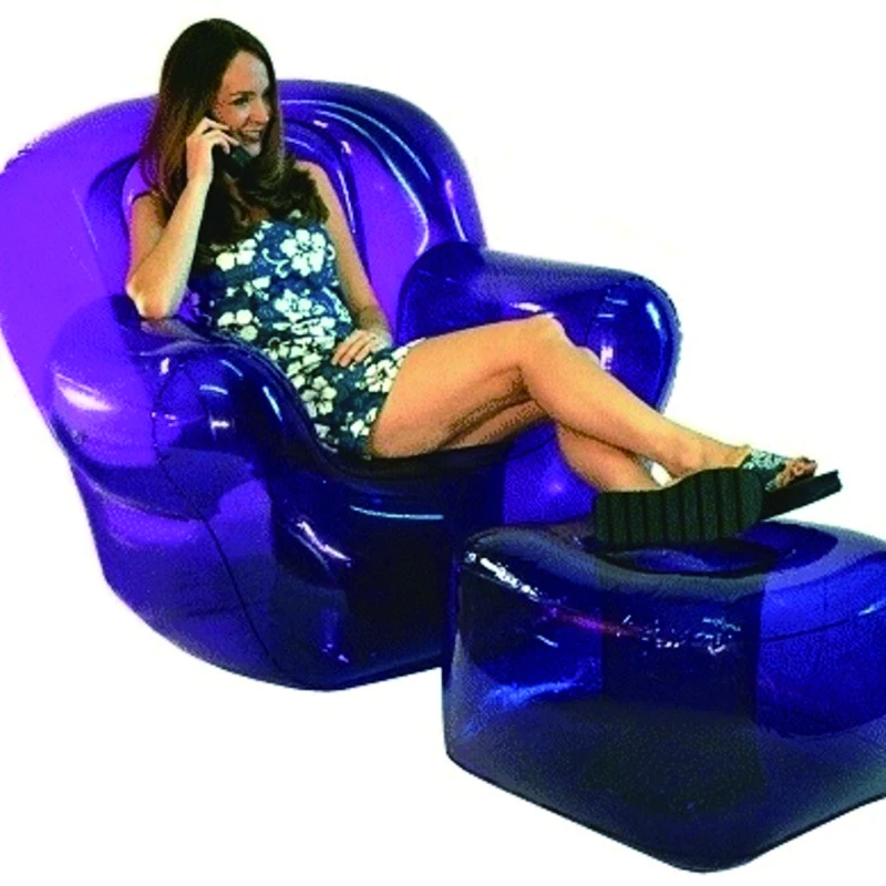Chaise Gonflable Portable Dpofirs – Fauteuil Gonflable PVC Doux Flocage, Ultra Léger Pour Camping, Voyage & Maison (Bleu Foncé) Fauteuil Gonflable Conforama