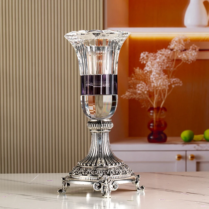 product wholesale unique design home decoration standing high end glass crystal vase-6
