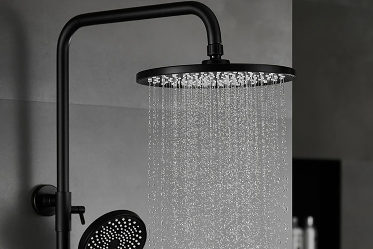 Juego de cabezal de ducha tipo lluvia con función de 4 vías de cobre con llave de piano para baño