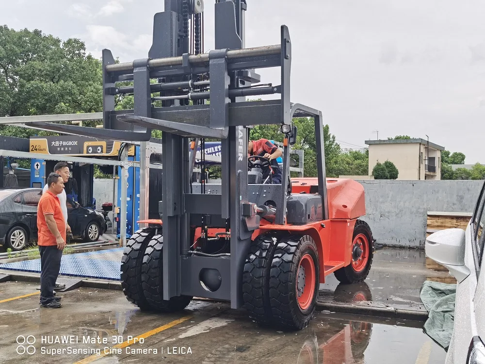 New Diesel Forklift 10-12 Tons Made in China CE Certified with 3000-5000mm Lift Height Mechanical/Automatic Transmission SAFER
