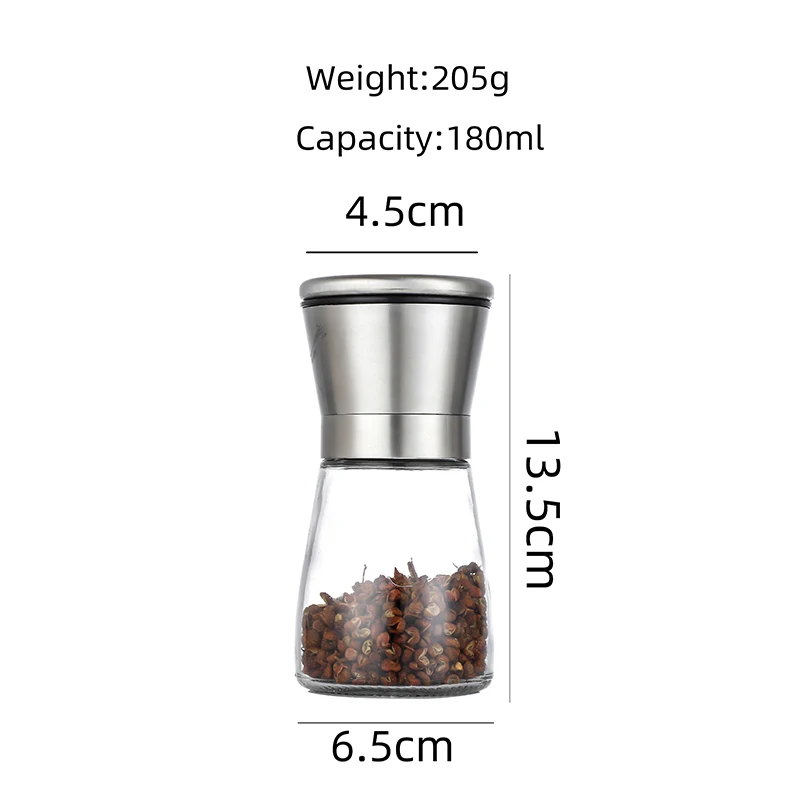 High Quality 180ml Glass Coffee Jar Spice Glass Jar With Plastic