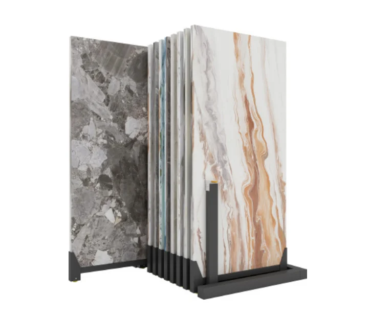 Stone Display Stand Rack Ceramic Tile Showroom Display Rack Stand Metal Ceramic Sliding Tile Display Rack for Tile Used