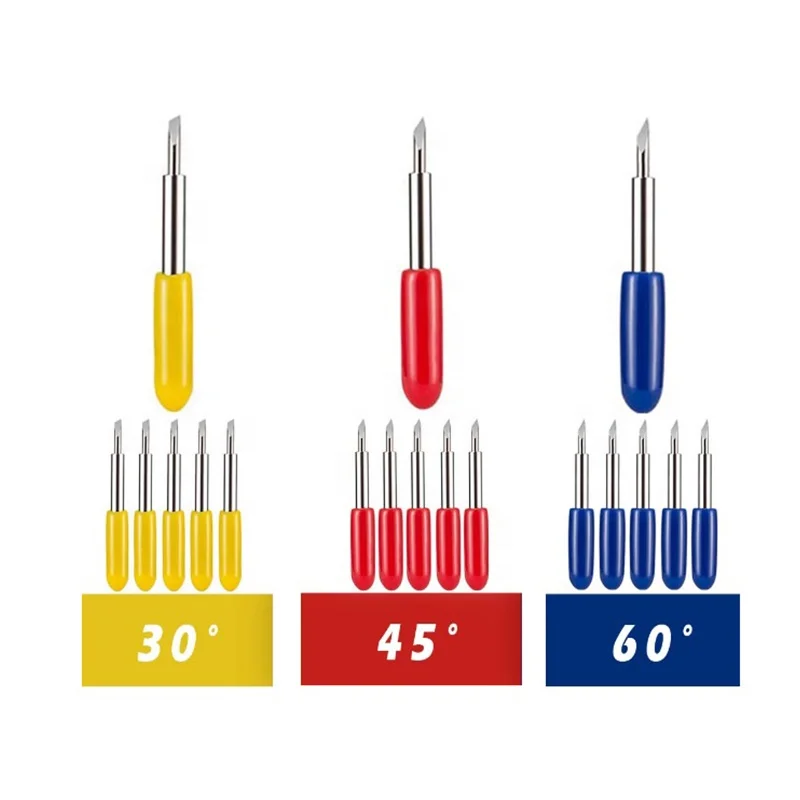 10-Piece Mixed Blade Set For Ioline Cutting Plotters - Includes 30°, 45°, And 60° Angles