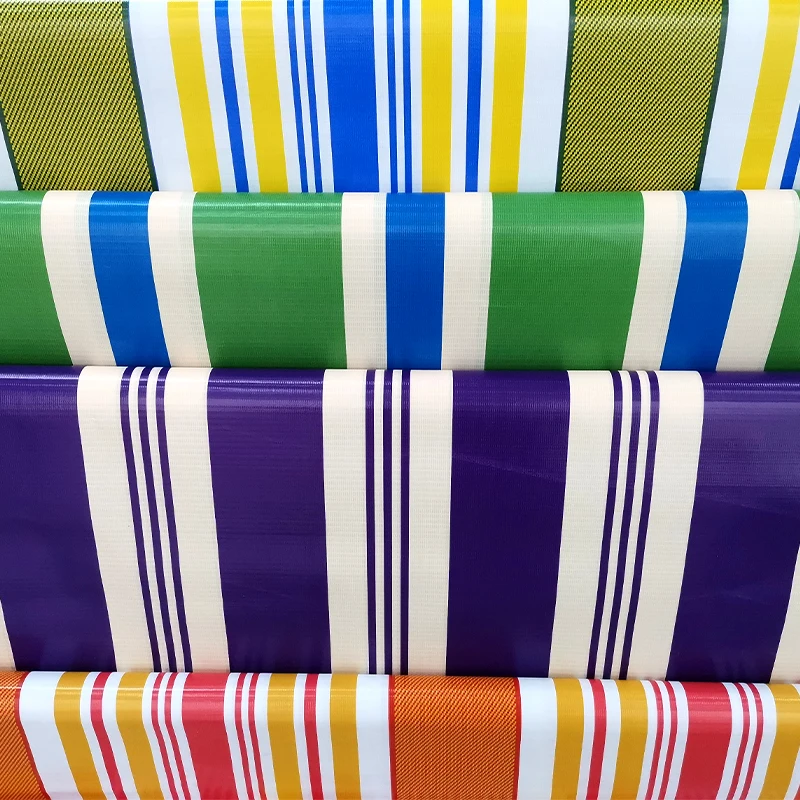 Green Pvc Strip Tarpaulin Screen Fence Pvc Coated Stripe Tarpaulin Awning Tarp Nylon Fabric Laminated Vinyl Sheet Roll Rollo
