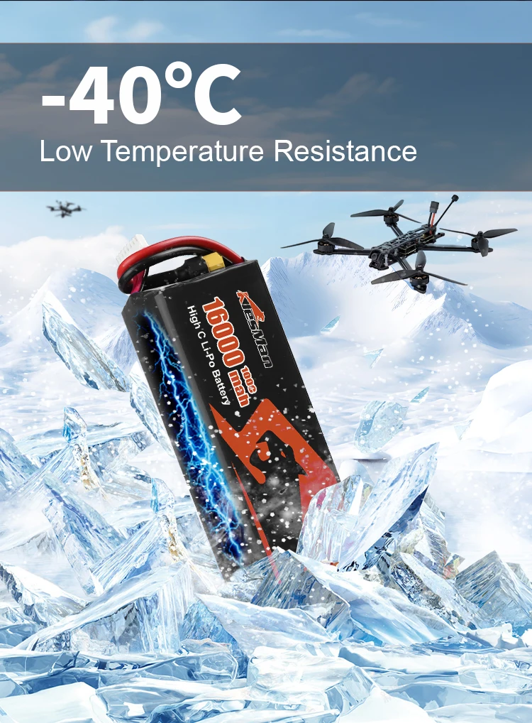 KlesMan FPV Drone 16000mAh 6S 25C Drone Lipo Battery with 800 Times Cycle Life 6