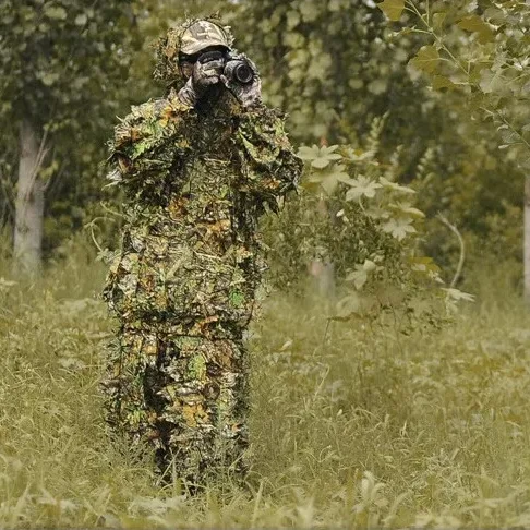 Ternos Ghillie camuflados 3D para homens, roupas de caça Sniper, tiro  tático militar, jogo de guerra
