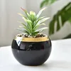 Black flower pot (without plants)