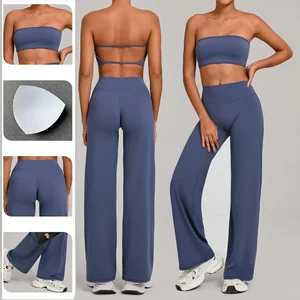 High Quality Gym 2 Pieces Set Breathable Active Wear Fitness Clothes Workout Sportswear