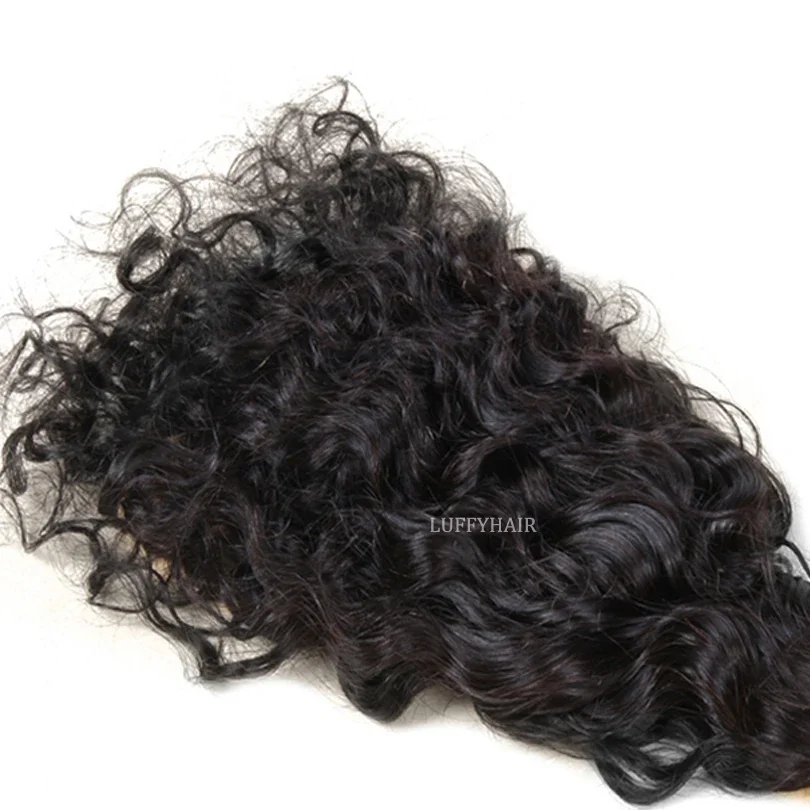 Capelli umani ondulati bagnati, in massa, proporzione più lunga, treccia umana, brasiliana Remy, riccia sciolta_voghion.com
