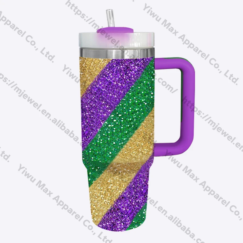 mardi gras tumbler with name