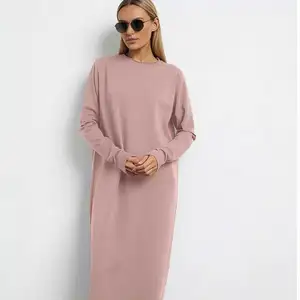 Factory Direct Custom Plus Size Midi Dress Anti-Static Knitted Casual Summer Dress for Women Daily Style