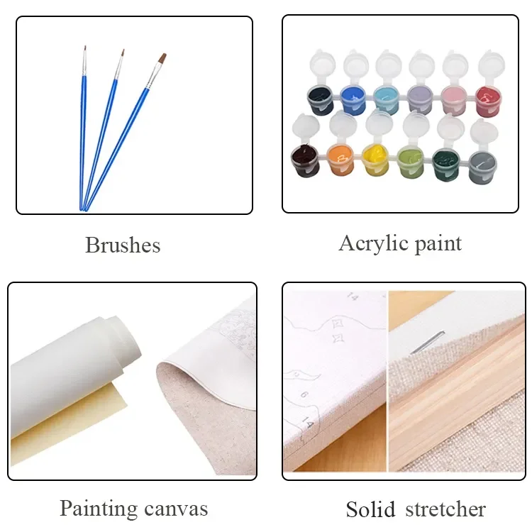 Customized Painting By Number Sets Frame Canvas Diy Paint By Numbers ...