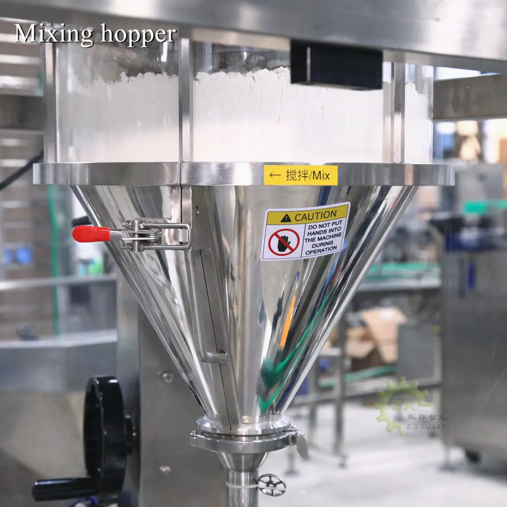 ZXSMART Automatic Auger Milk Protein Powder Seasoning Filler Bottle Vacuum Filling Machine Cheese Powder With Conveyor Feeder