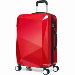 Korean Style 3D Diamond Surface PC Luggage Candy Color Cartoon Spinner Carry-On with Password Suitcase Travel Luggage