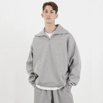 Custom Private Logo  Men's Blanks Hoodie Low MOQ Manufacturers Cotton Pullover Quarter Zip Designer Hoodies Sweatshirts  for Men