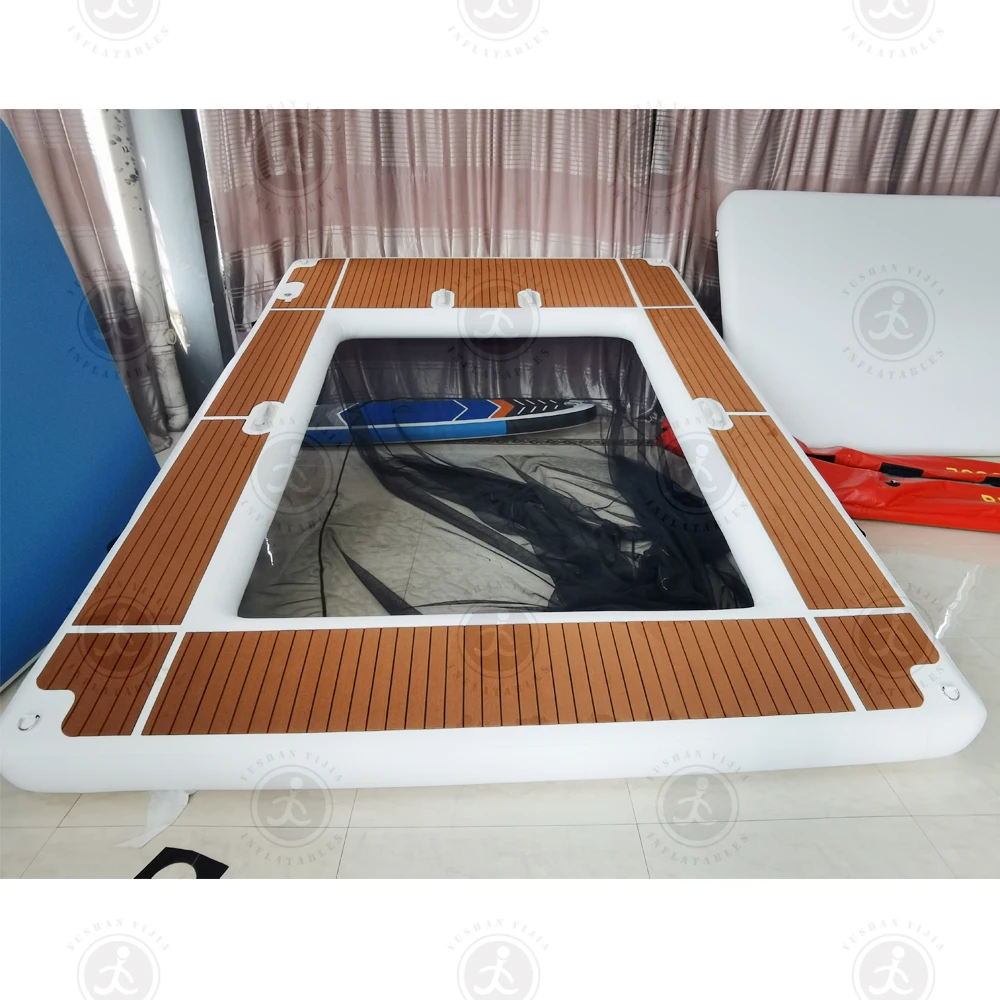 Factory Custom Inflatable Sea Pool  Inflatable Water Platform Ocean Pool Yacht Water Floating Platform With Net