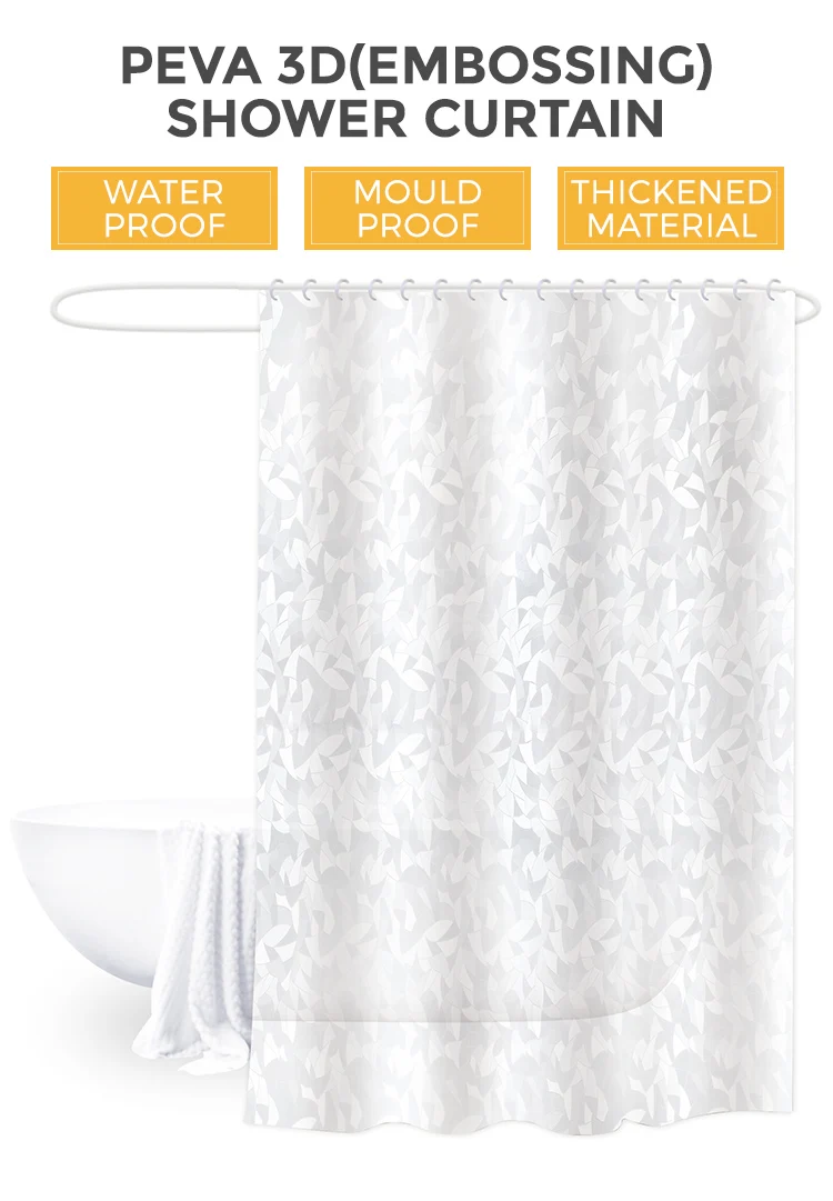 Modern Transparent Peva 3d Embossed Style Waterproof Plastic Shower Curtain For Home Hotel Buy