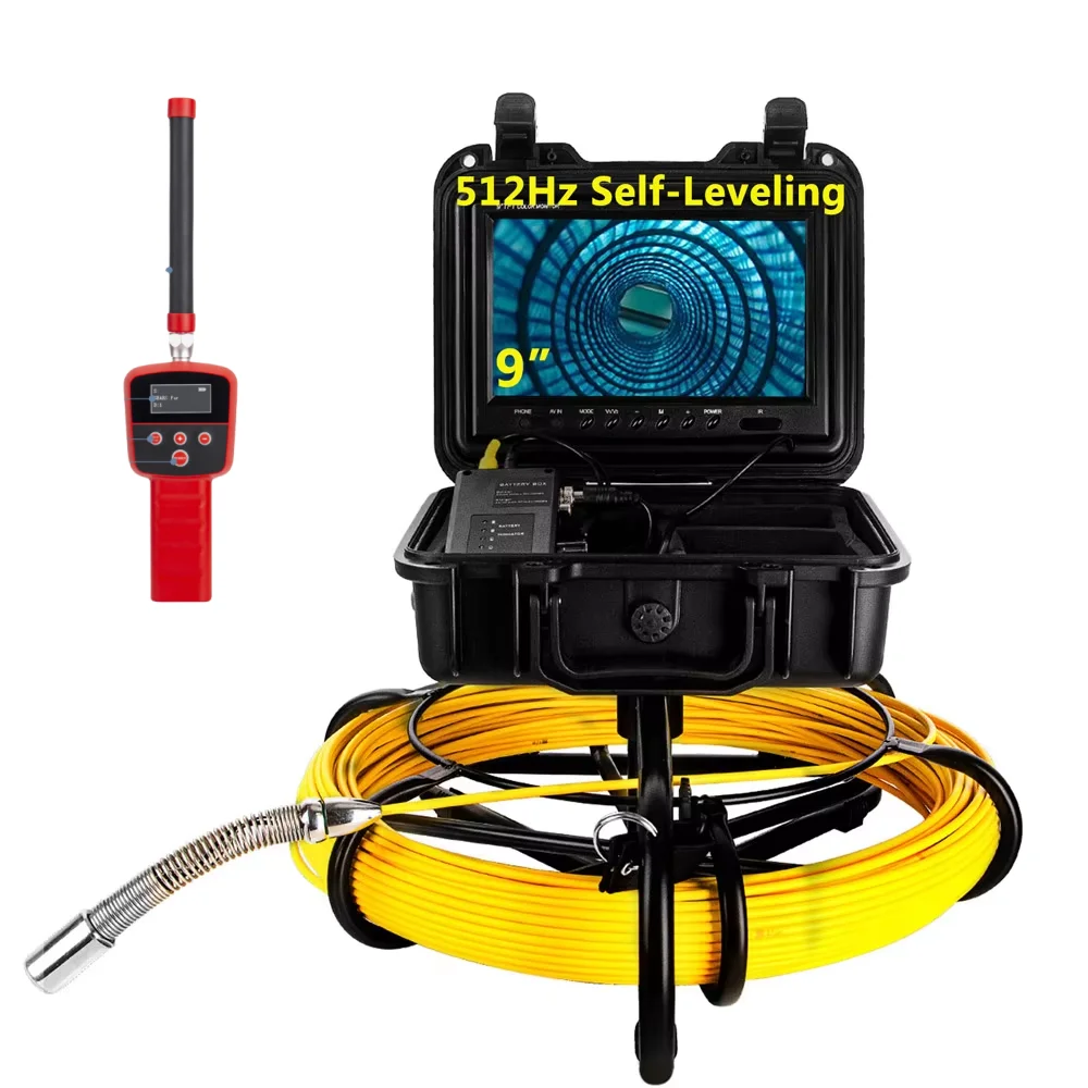 Sewer Camera 512Hz Locator 9Inch 1080P HD Screen with 16GB DVR Video Recording,Pipe inspection Camera 12 Adjustable LEDs for Sewer Line  details