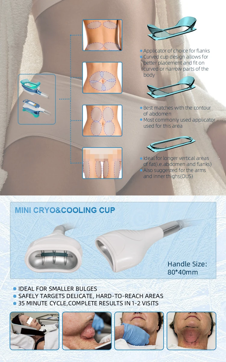 Hot Cryolipolysis Machine Price Fat Removal 360 Slimming Machine Cold Freezing -15 Degree 5 Handles Working Simultaneously