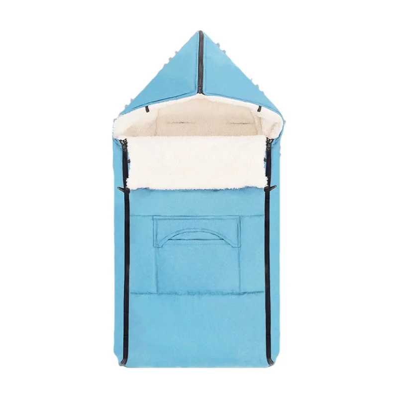 Multi-functional Baby Stroller Sleeping Bags Detachable Buggy Footmuff with Artificial Lamb Wool Fabric Lining