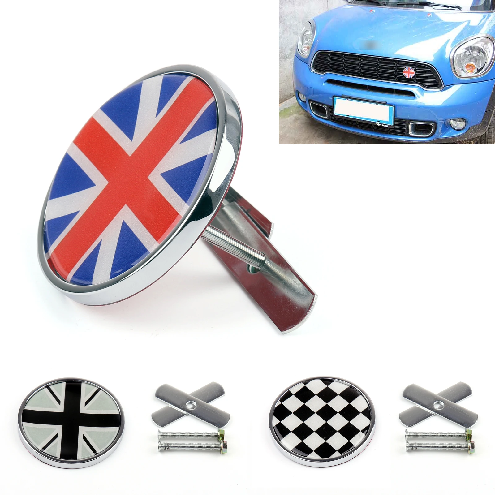 mini cooper grill badge holder