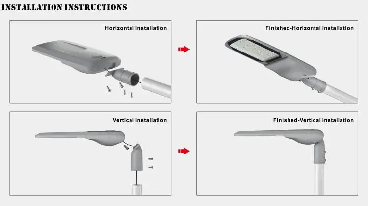Aluminum Alloy Street LED Light IP66 Waterproof 130LM/W High Efficiency 3