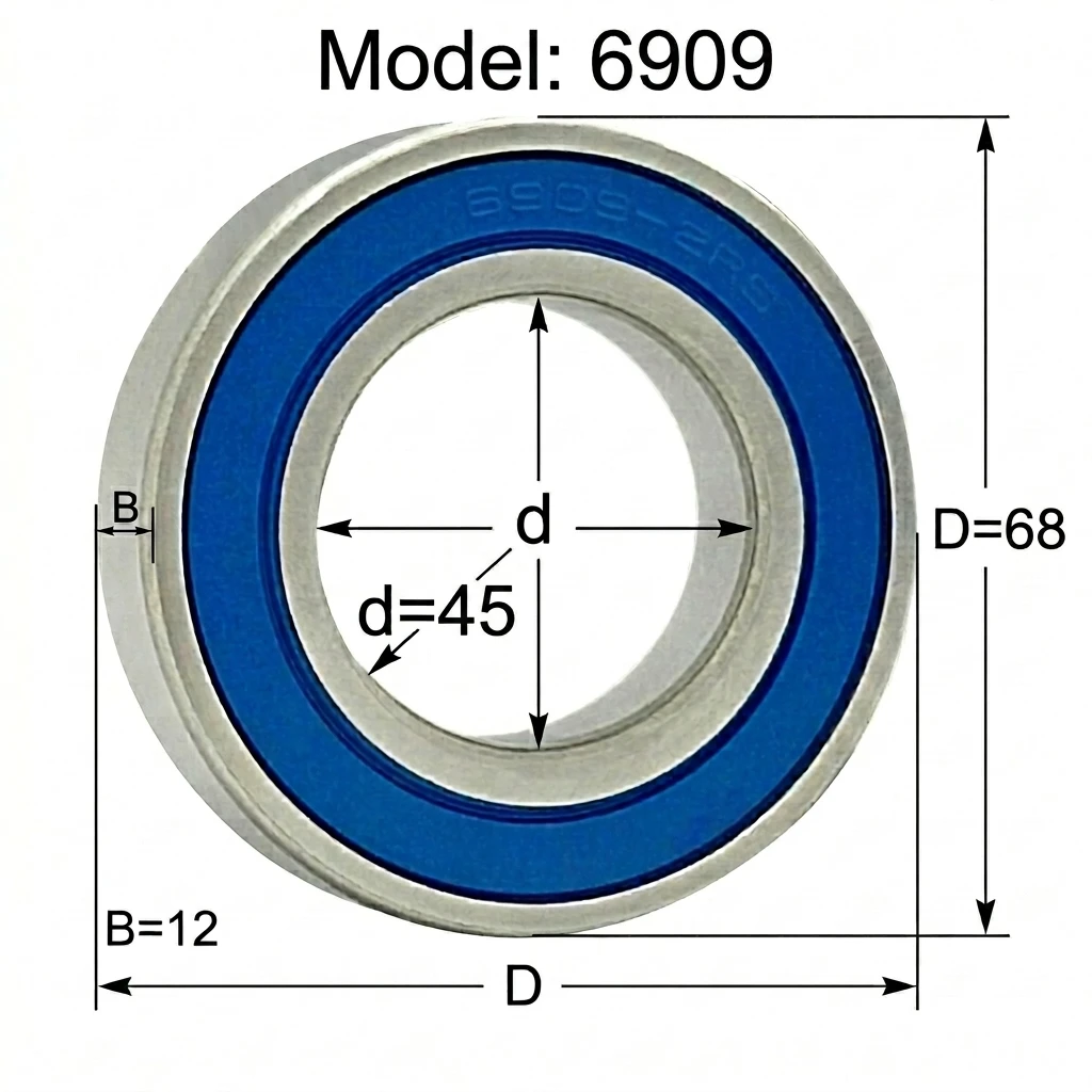 MLZ WM Brand Bearing 61909-2rs - Deep Groove Ball Bearing