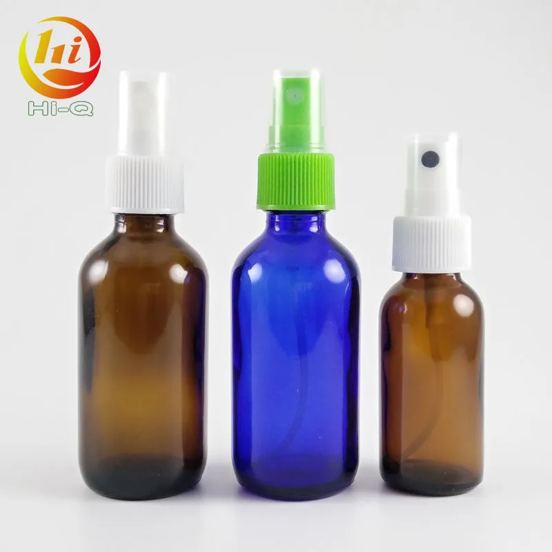 Spray 20 # 24 # 20mm Neck Sprayer 30ml 60ml Amber Blue Green Clear Glass Bottle