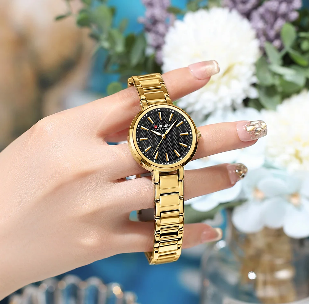 CURREN 9109 Luxury Waterproof Women's Watch Fashionable Stainless Steel Girl Clock Outdoor Luminous Women Wrist Watches
