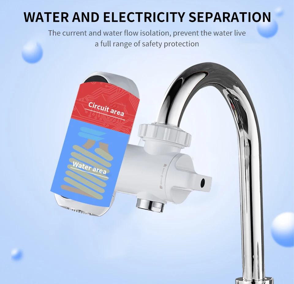 Fudeer Easy Installation Electric Heating Water Tap Instant Hot Water
