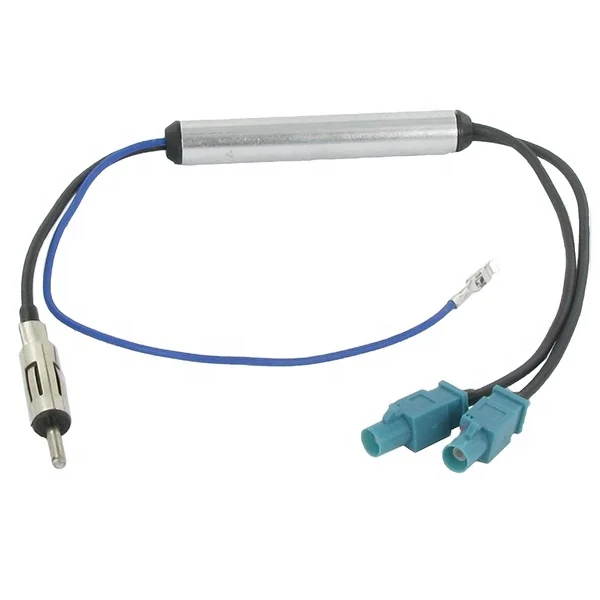Adaptateur Antenne Radio Fakra (Z) Double Vers DIN ISO - Pour Autoradio Après-Marché Audi, VW, Skoda, Seat, Volvo