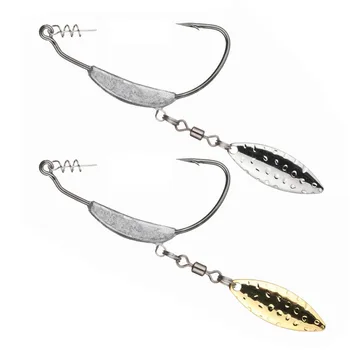 Quality Lead Jighead Silver and Gold Spiner Lead Weight Metal Spin Fishing Tackle Weedless Fishing Hook Jig Head – Metal Jig – view 2