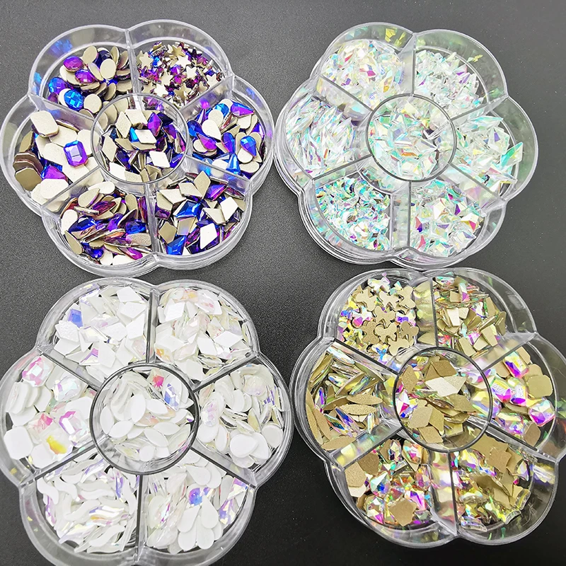 Shiny Designs 3D Kit Diamond Boxes Glitter Crystal Multicolor AB Rainbow Decoration Art Mix Shape Nail Rhinestones.jpg