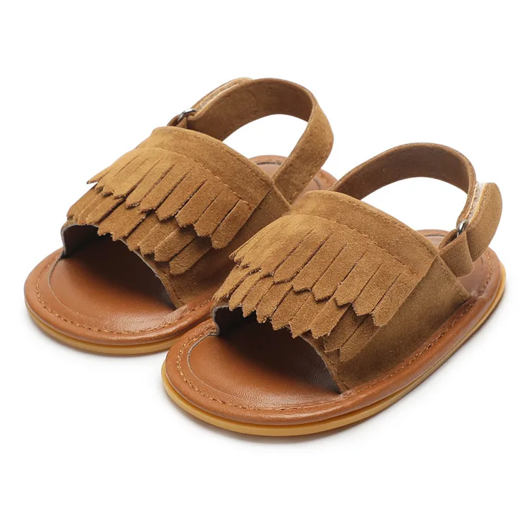 Сандалии для маленьких девочек, летняя детская обувь, повседневная модная обувь для маленьких девочек, сандалии для девочек из искусственной кожи с бахромой