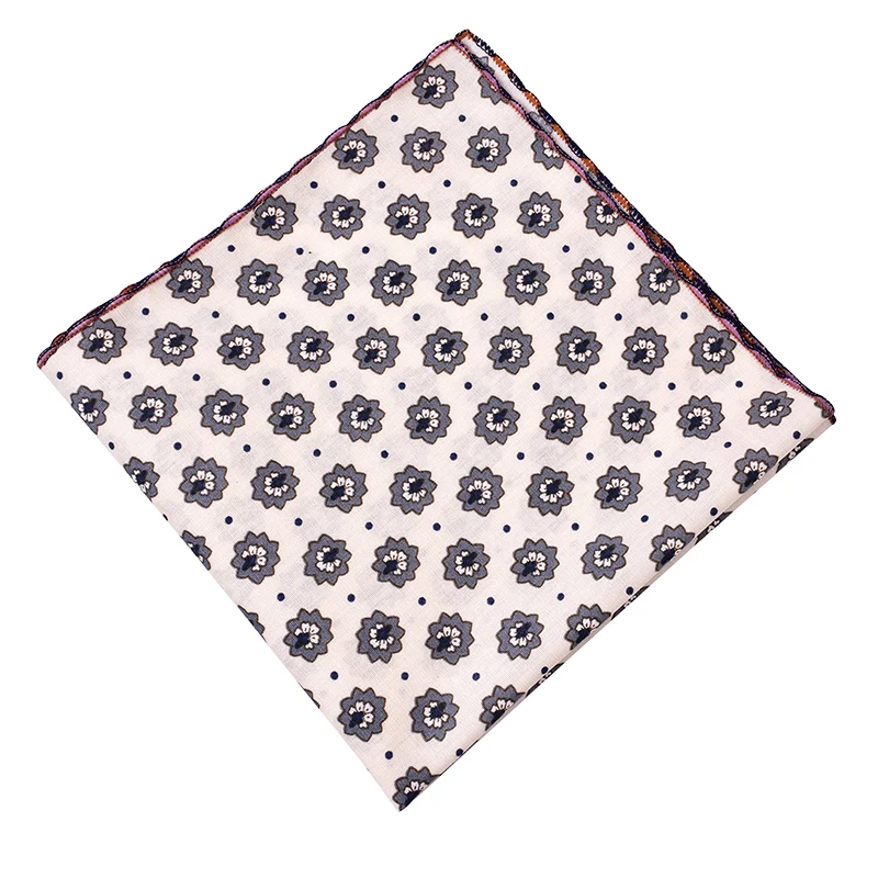 Прямая продажа с фабрики, индивидуальный синий Цветочный Карманный квадратный носовой платок для мужчин
