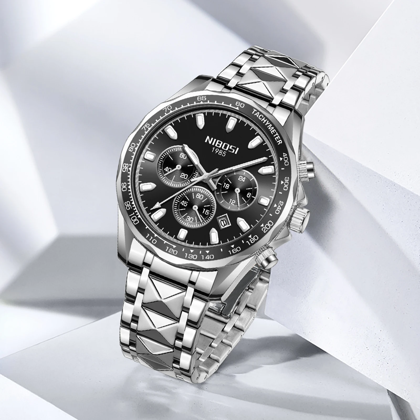 NIBOSI 2611 Stainless Steel Hand Uhren Montre Homme Relojes Hombre Luxury  Men Wrist Quartz Watch for Men