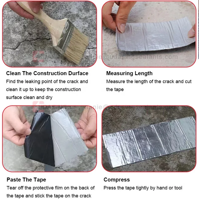 Противотечная фольга пластическая резиновая бутиловая лента 4 дюйма алюминиевая гидроизоляционная 25 дюймов для ремонта