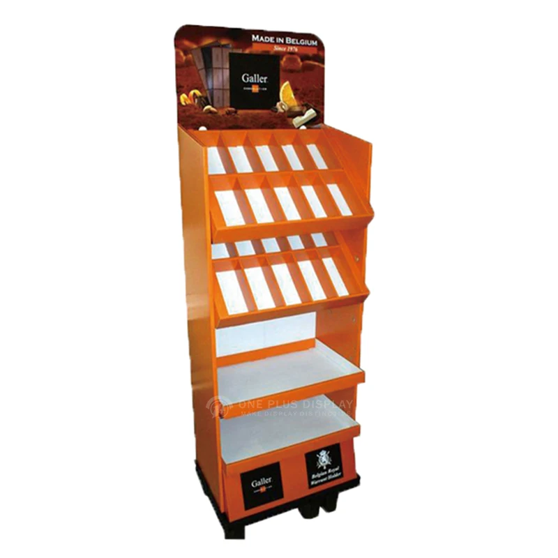 Custom Paper Knife Display Corrugated Fruit Knife Carton Cardboard Floor Display Stand for Supermarket Knife Display Shelf PVC