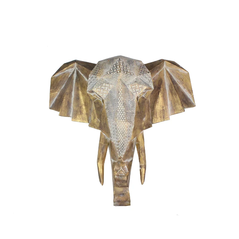 Decorative Animal Pattern Elephant Hand Statue SCULPTURE Artificial Wholesales Resin for Wall Decor Europe Wall Dcoration Silver