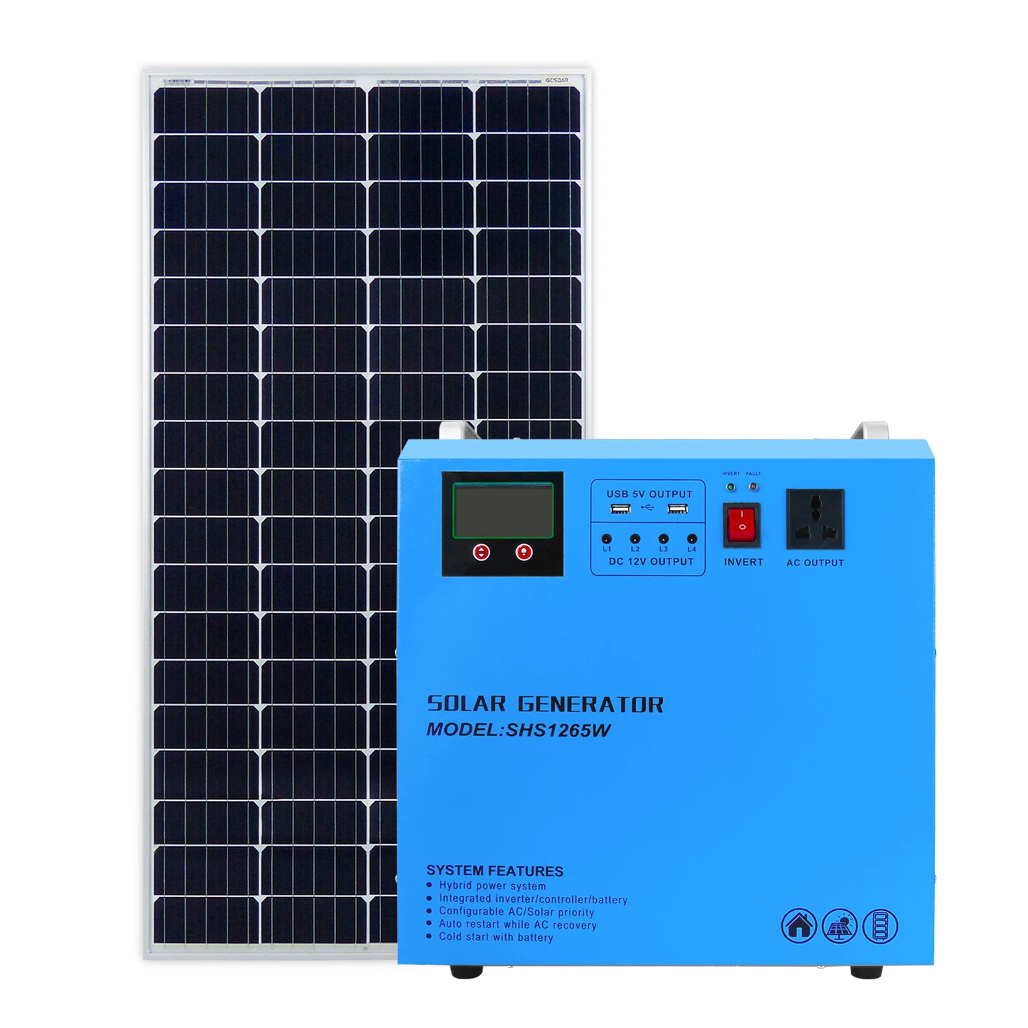500w Inverter Pwm Charge Controller Off Grid Solar Power Generator System for Home With Lcd Display