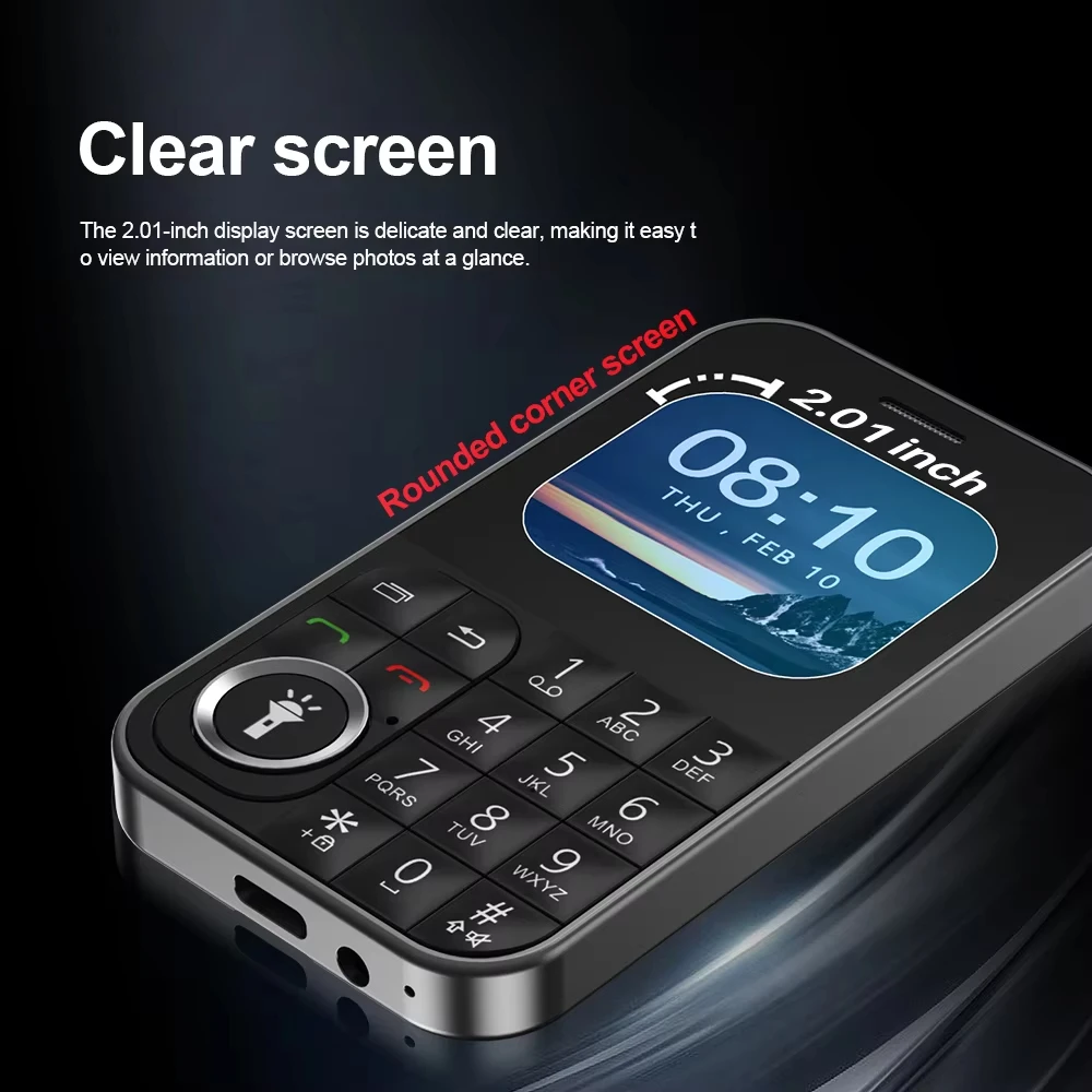 V9 Mini Mobile Phone Dual SIM Card Big 2.01" Screen Magic Voice FM Radio Blacklist Small GSM Cellphone Flashlight Feature Phone